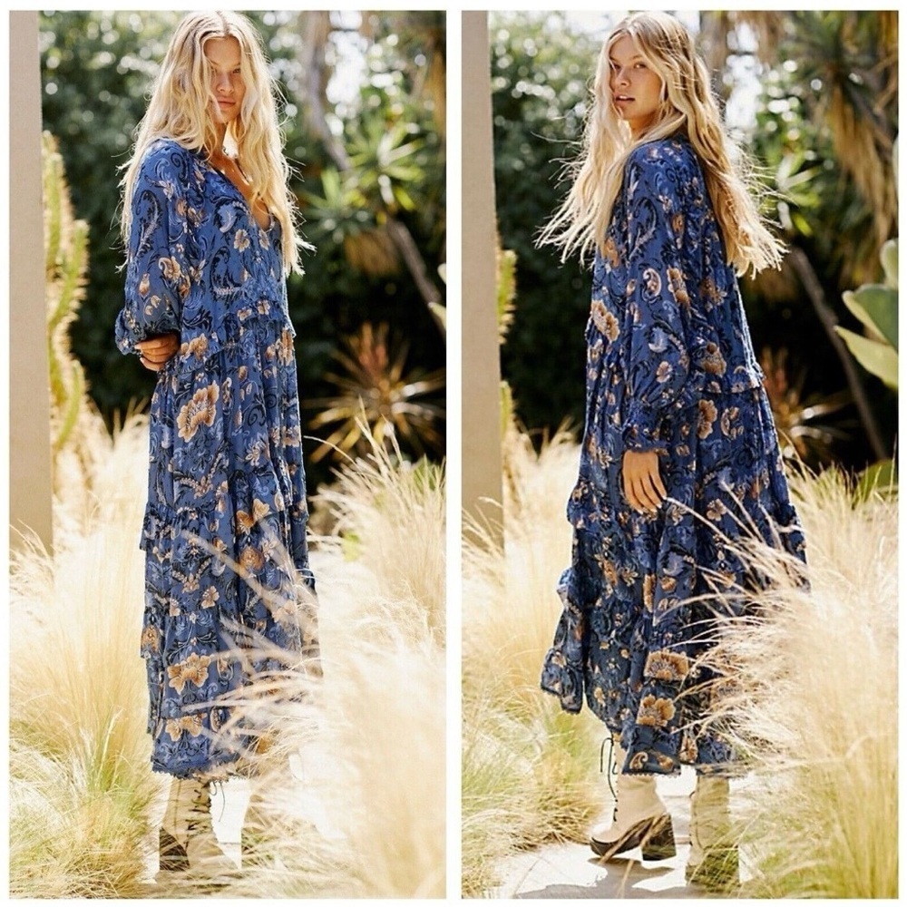 Spell Aurora Gown in blue EUC very relaxed dress - Picture 4 of 8